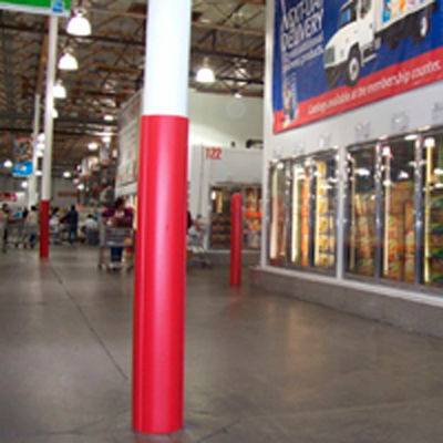 Ideal Shield® Round Column Wrap, HDPE, Red, 6" Diameter x 60"H