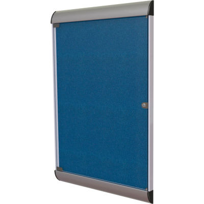 Ghent Silhouette Enclosed Bulletin Board - Navy Vinyl w/Satin Frame - 42" x 28"