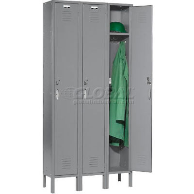 Global Industrial™ Capital® Single Tier 3 Door Locker, 12"Wx18"Dx72"H, Gray, Assembled