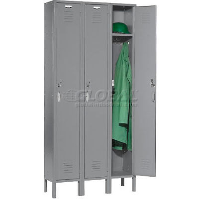 Global Industrial Capital® Single Tier 3 Door Locker, 12"Wx18"Dx72"H, Gray, Assembled