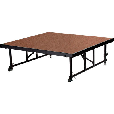 National Public Seating® Transfix 4'L x 4'W Hardboard Portable Stage with Adjustable 16-24"H