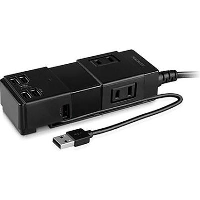 Macally Portable Power Strip with USB 2.0 Hub and Charger