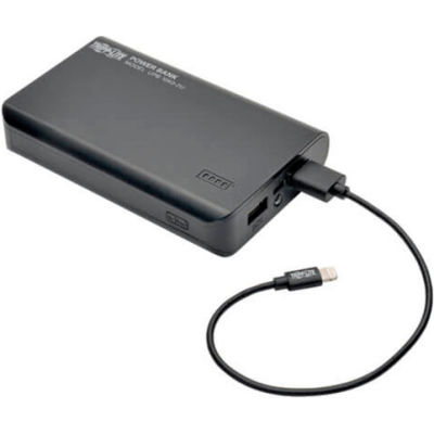 Tripp Lite Portable 10,000mAh Dual-Port Mobile Power Bank USB Battery Charger with LED Flashlight