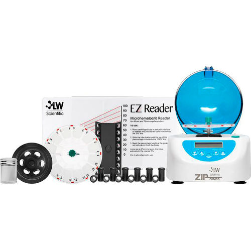 LW Scientific ZCC-1206-77T3 ZipCombo Centrifuge W/6-Place Microtube & 12-Place Microhematocrit Rotor
