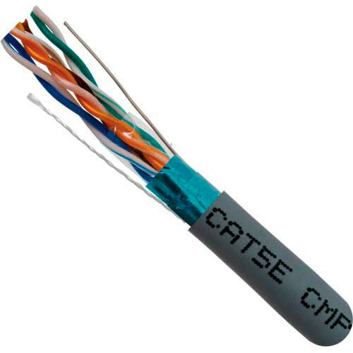 Vertical Cable, 057-477/S/P/GY, Cat 5E STP 1000' 4 Pair Bulk Gray-Plenum Jacket AWG24 Bare Copper