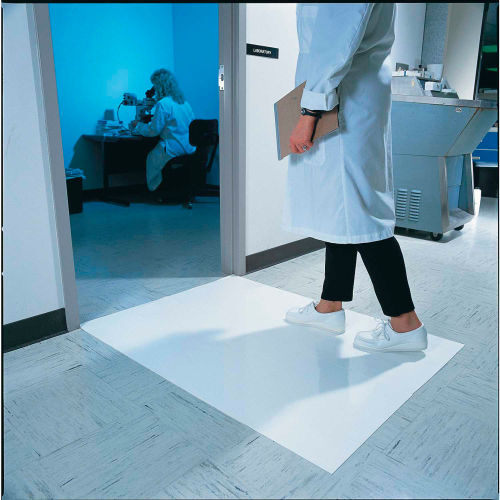 Wearwell Clean Room Mat 095 24"X45" White 4 Mats Per Case