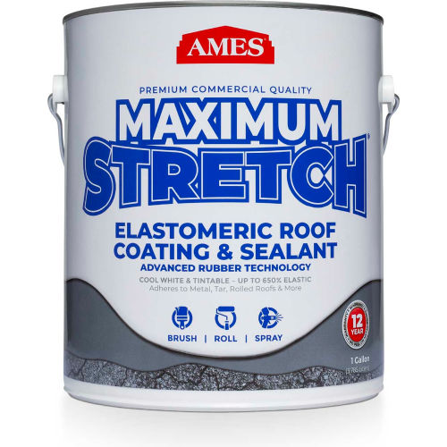 AMES MAXIMUM STRETCH Roof Coating & Sealant - White 1 Gallon Pail