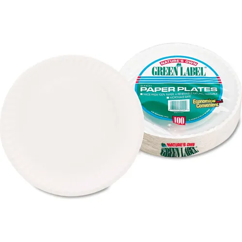 AJM Packaging Corporation White Paper Plates, 9 Diameter