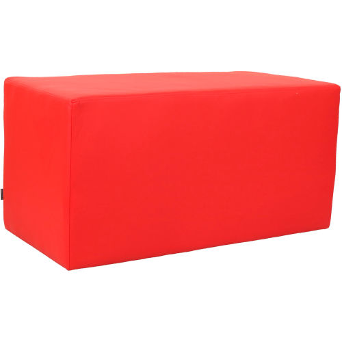 Rectangle Reception Bench - Leather - Red