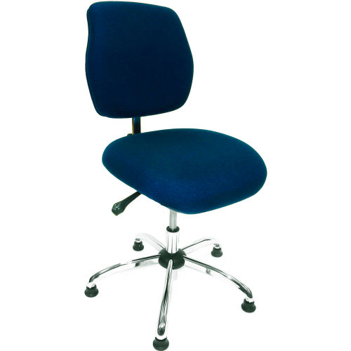 ShopSol ESD Office Chair Low Height Deluxe Fabric Blue