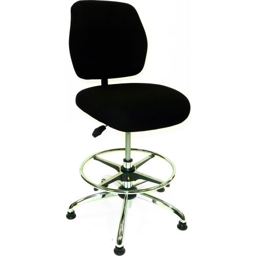 ShopSol ESD Office Chair Medium Height Economy Fabric Black