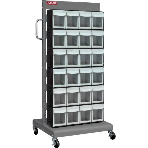 Shuter 1010549 Flip Out Bin Mobile Parts Cart - Double Sided with 48 Bins