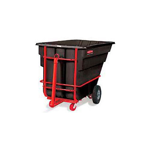 Rubbermaid® Heavy Duty Towable Plastic Tilt Truck, 1.5 Cu. Yd. Cap ...