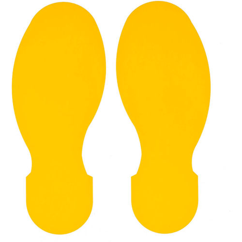 Brady&#174; 104409 ToughStripe Floor Footprints, 3-1/2" W, 10/Pack, Yellow