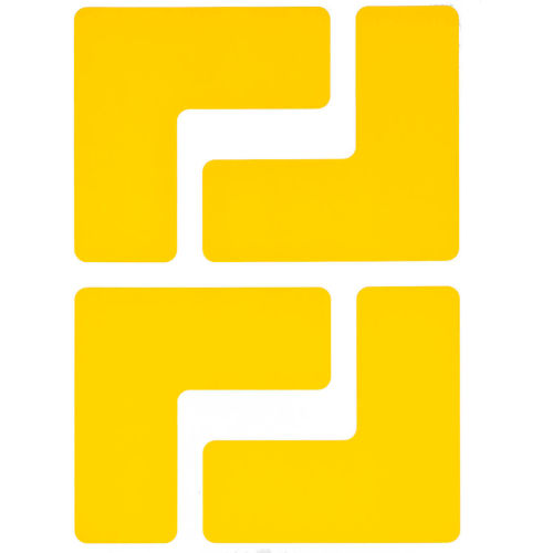 Brady® 104433 ToughStripe Floor Marking Tape, 2"W X 5"L, Yellow, L-Shaped Design, 20 pack