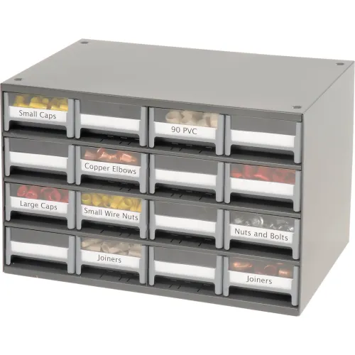 Akro-Mils 19-416 Storage Cabinet, 16-Drawer; 17 x 11 x 11