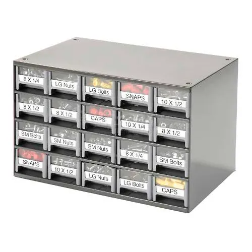 Akro-Mils Steel Small Parts Storage Cabinet 19320 - 17W x 11D x 11H w/  20 Gray Drawers