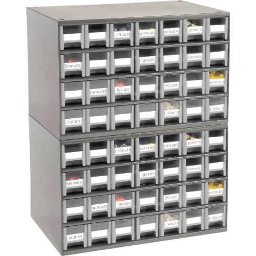 Akro-Mils Steel Small Parts Storage Cabinet 19416 - 17W x 11D x 11H w/  16 Gray Drawers