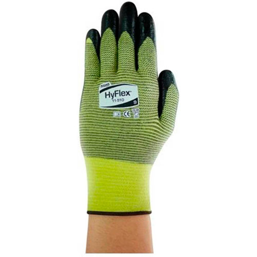 HyFlex® Cut Resistant Gloves, Ansell 11-510, Black Nitrile Palm Coat, Size 9, 1 Pair