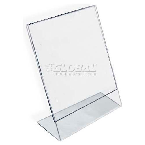 Global Approved 112714 Vertical Slanted L-Shaped Acrylic Sign Holder, 8 ...