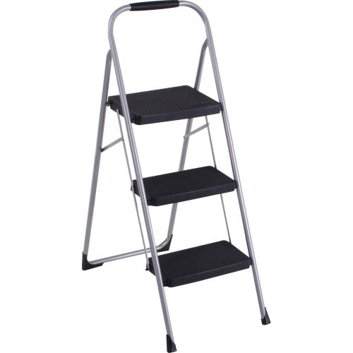 Cosco® Steel 3 Step Stool Ladder with Rubber Hand Grip, Type III