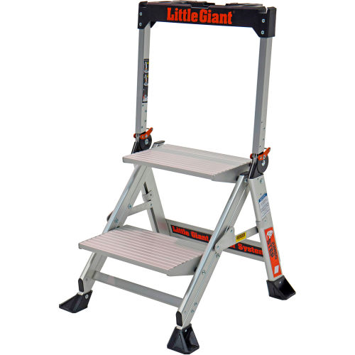 Little Giant&#174; Jumbo Step Aluminum Ladder - 375 lb. Capacity, 2 Step - 11902