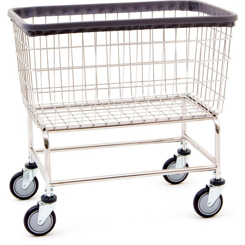 R&B Wire Products® Large Laundry Cart, 4.5 Bushel, Chrome