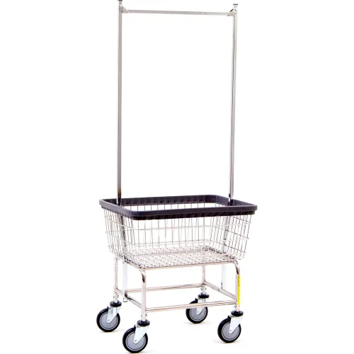 R&B Wire Products® Chrome Standard Capacity Laundry Cart w/ Double