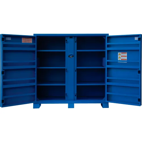 Global Industrial™ Jobsite Cabinet, 2 Doors, 52 Cu. Ft., Steel, Blue