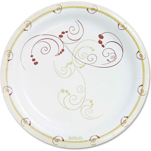 SOLO® Cup Company Symphony Paper Dinnerware, Heavyweight Plate, 9", Tan, 125/Pack