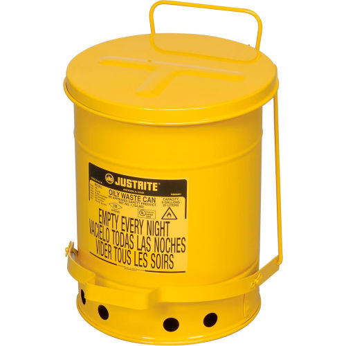 Justrite Step On Oily Waste Can