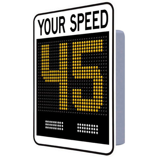 Tapco 15" Radar Feedback Sign, Your Speed/Full Motion, Solar Panel, 30"W x 42"H, Black/White