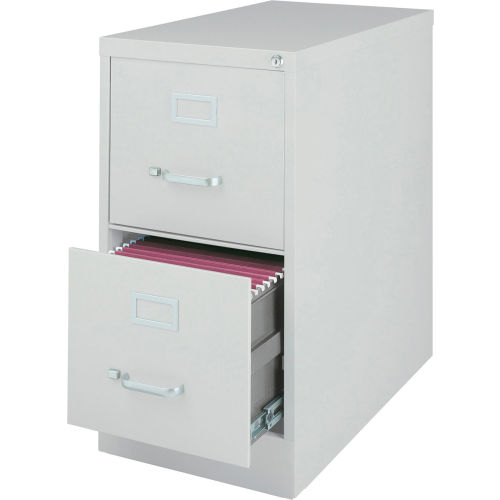 Hirsh Industries® 25" Deep Vertical File Cabinet 2-Drawer Letter Size - Light Gray