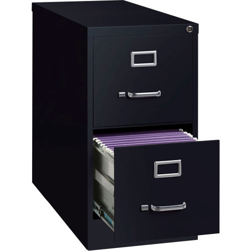 Hirsh Industries&#174; 26-1/2" Deep Vertical File Cabinet 2-Drawer Letter Size - Black