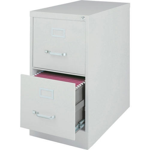 Hirsh Industries® 26-1/2" Deep Vertical File Cabinet 2-Drawer Letter Size - Light Gray
