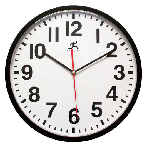 Infinity Instruments 13" Wall Clock, Black