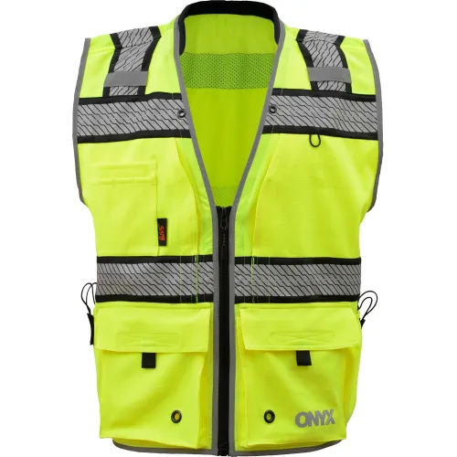 GSS Safety ONYX Class 2 Surveyor's Safety Vest-Lime-4XL