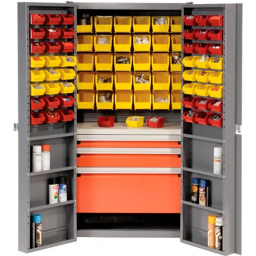 Mobile Storage Cabinet with Bins