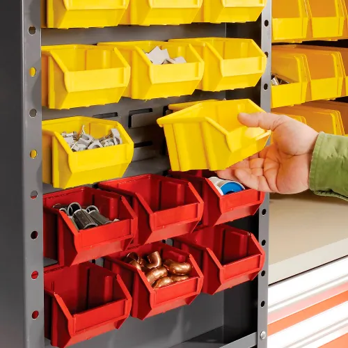 Global Industrial Locking Storage Cabinet w/ 12 Yellow Bins, 99 lbs.  Weight, 36W x 18D x 42H