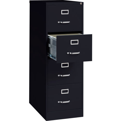 Hirsh Industries&#174; 26-1/2" Deep Vertical File Cabinet 4-Drawer Legal Size - Black