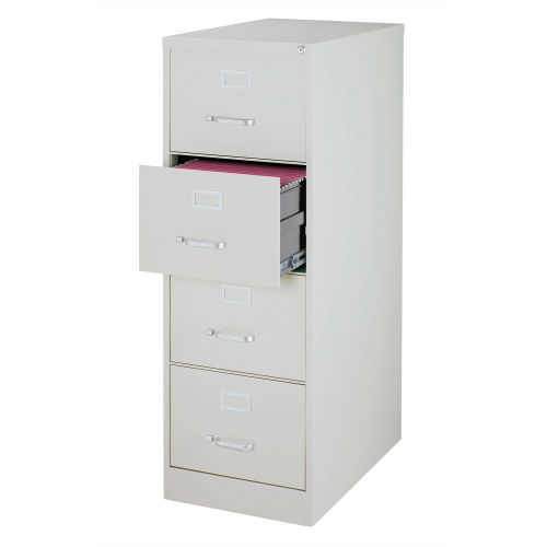 Hirsh Industries® 26-1/2" Deep Vertical File Cabinet 4-Drawer Legal Size - Light Gray