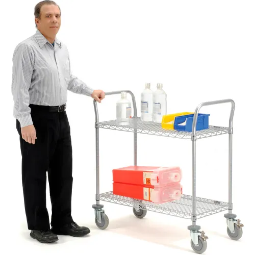 Nexel® Utility Cart w/2 Shelves & Poly Casters, 1200 lb. Capacity