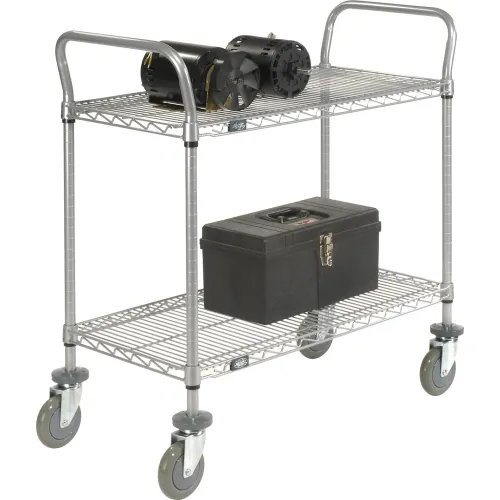Nexel Utility Cart w/2 Shelves & Poly Casters 1200 lb. Capacity 36L x 18W x 39H 207168