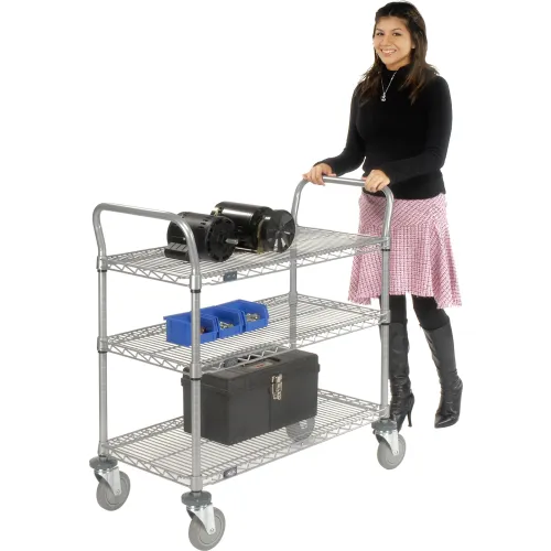Nexel Utility Cart w/3 Shelves & Poly Casters 1200 lb. Capacity 36L x 18W x 39H 210168