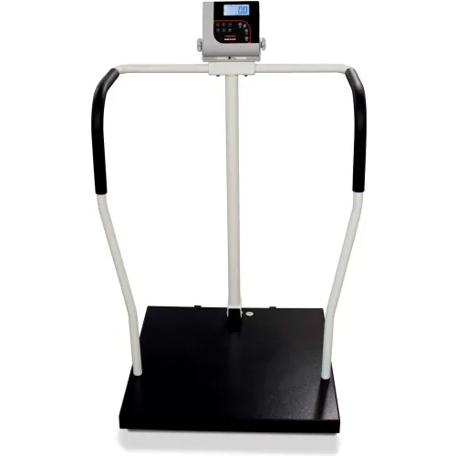 Digital Platform Scale with Extra Wide Handrails and Digital Height Rod