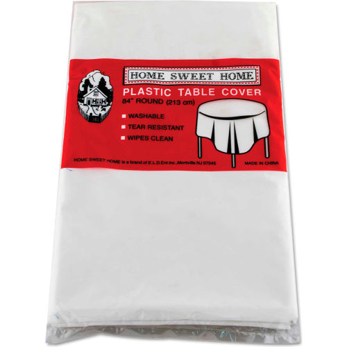 Table Set® 84" Diameter Round Table Cover, White, 6/Pack