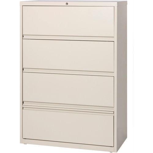 Hirsh Industries® HL8000 Series® 36"W Receding Drawer Front Lateral File 4-Drawer- Putty