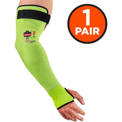 Ergodyne® ProFlex® 7941 Hi-Vis Cut-Resistant Protective Arm Sleeve, 18", 1 Pair, LIme
