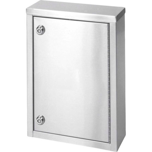 Omnimed® Stainless Narcotic Cabinet, Single Door, Ambi-Top, 2 Adj. Shelves, 11"W x 4"D x 15"H