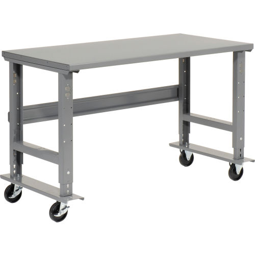 Height Adjustable Steel Top Mobile Workbench